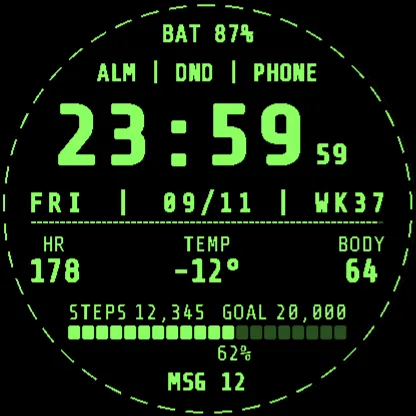 Terminal – retro digital Garmin watch face