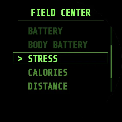 Terminal Garmin Watch Face – Settings on the watch