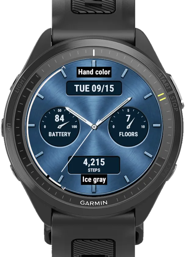 Classic Five Garmin Watch Face – Settings on the watch