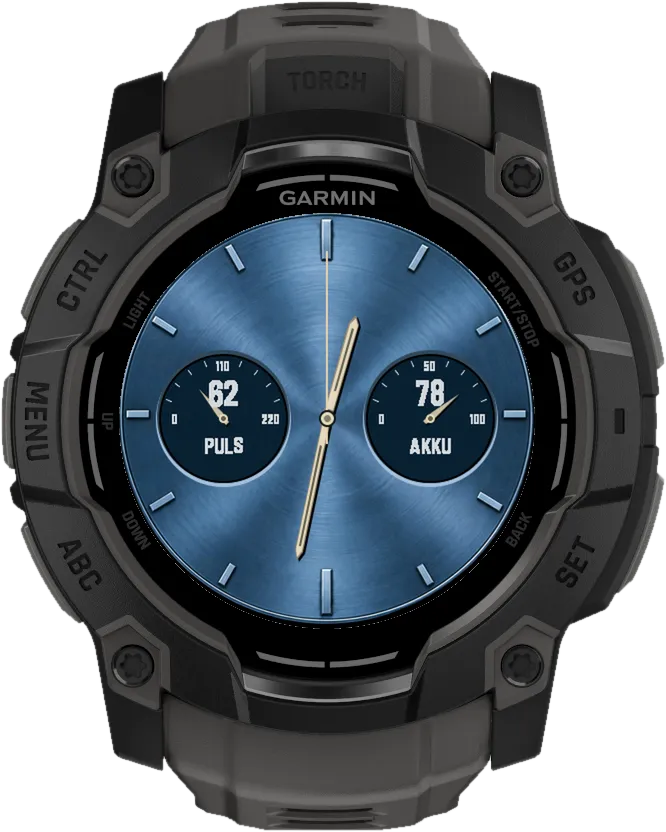 Classic Five Garmin Watch Face – Blau
