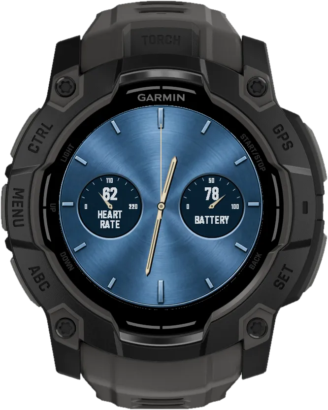 Classic Five Garmin Watch Face – Blue