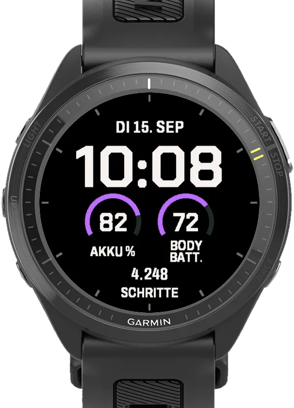 Fieldline Garmin Watch Face – Grauweiß / Violett