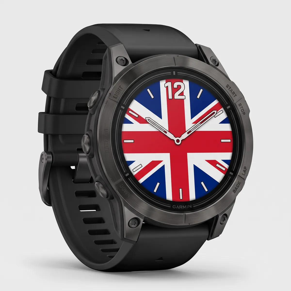 Garmin watch face with the Union Jack