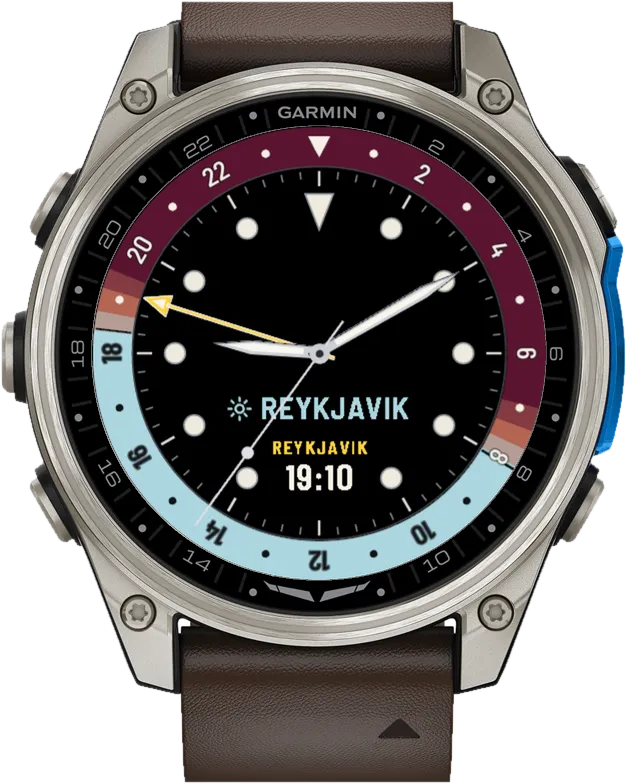 Horizon GMT Garmin Watch Face – Burgundy