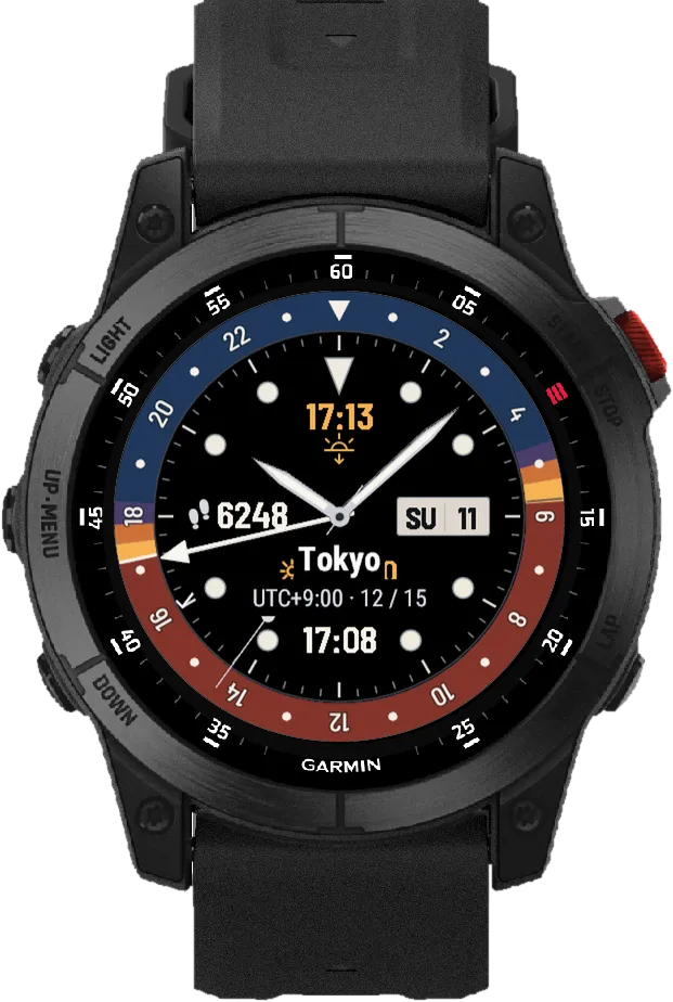 Horizon GMT Garmin Watch Face – Settings on the watch