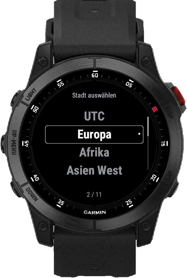Horizon GMT Garmin Watch Face – Einstellungen an der Uhr