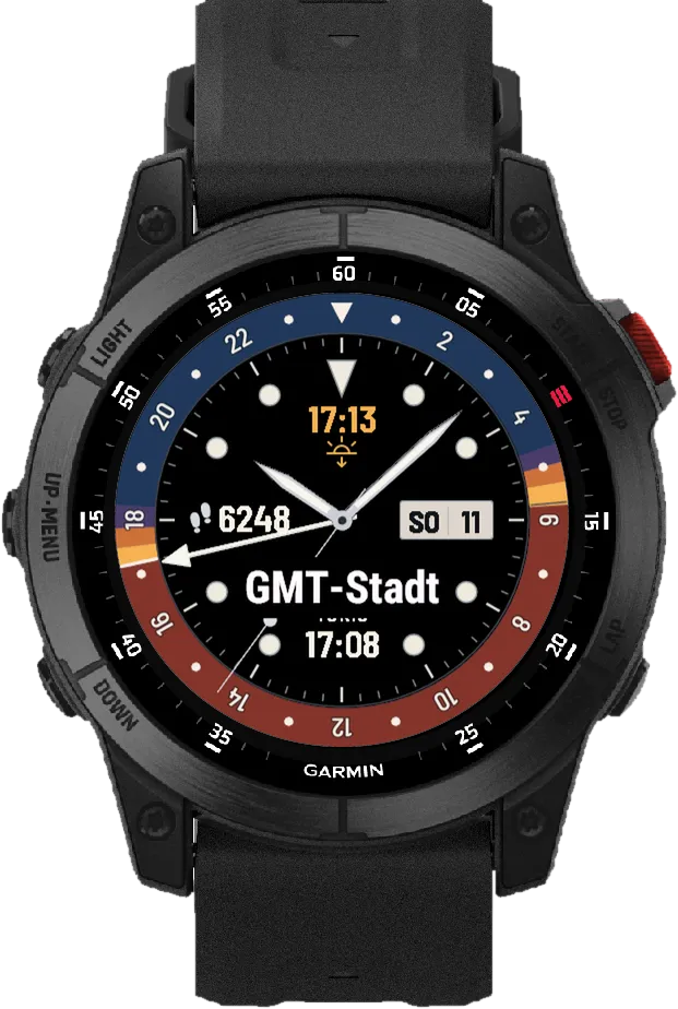 Horizon GMT Garmin Watch Face – Einstellungen an der Uhr