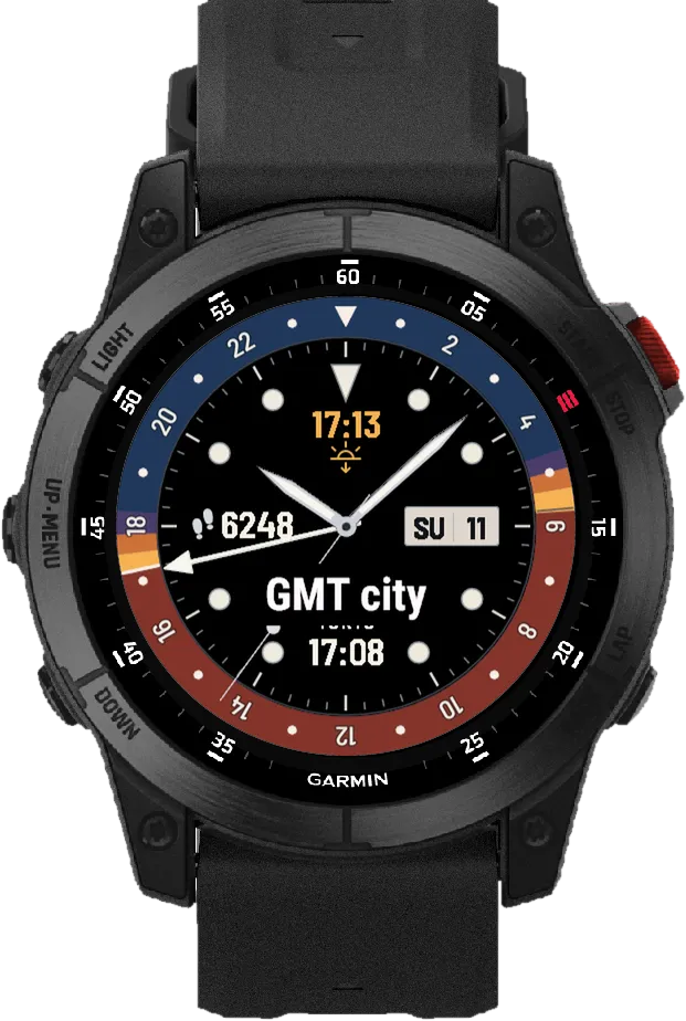 Horizon GMT Garmin Watch Face – Settings on the watch