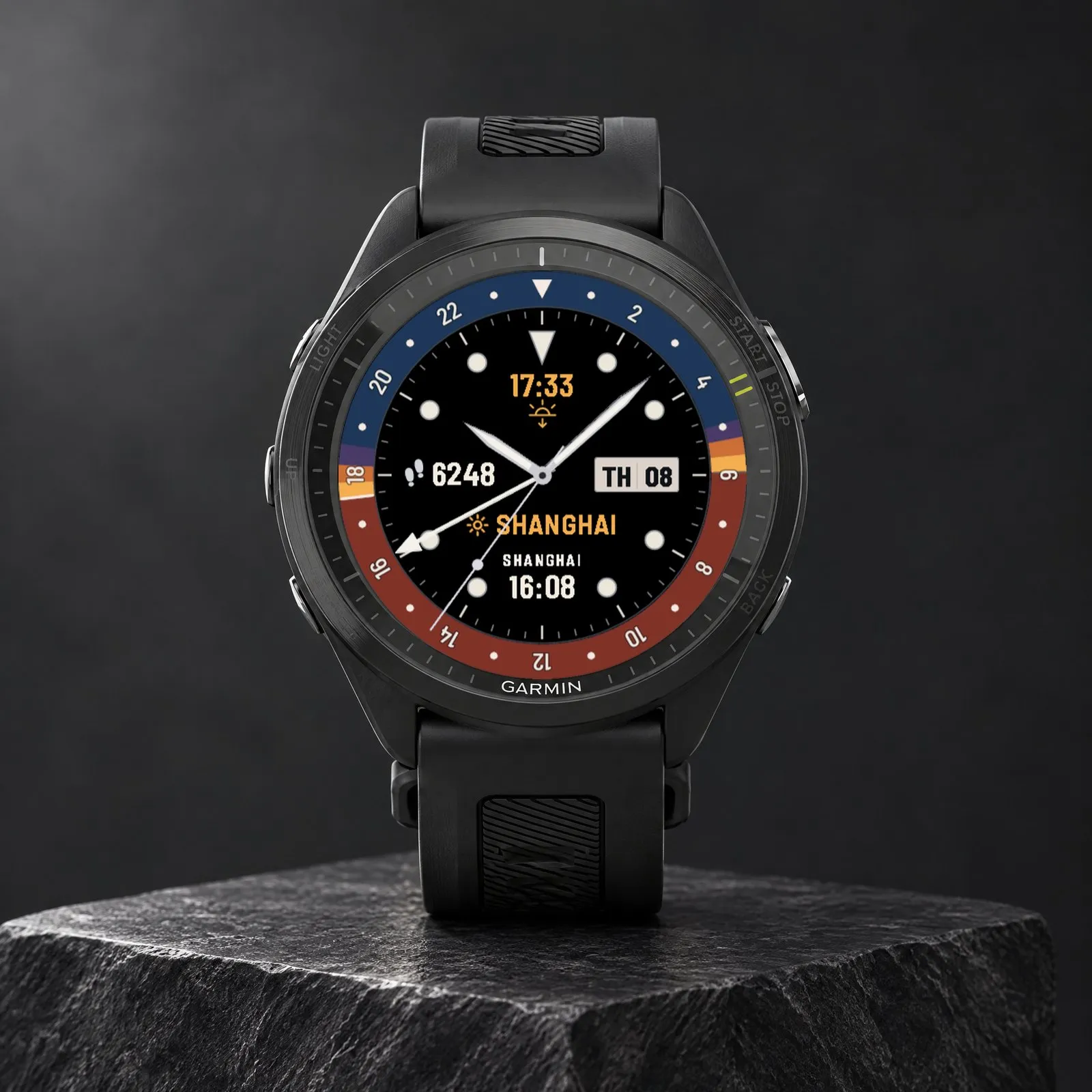 Horizon GMT – analog GMT Garmin watch face