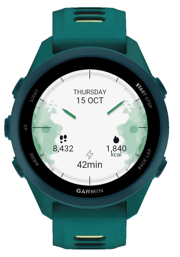 Ulm Garmin Watch Face – Grün, Graustufen