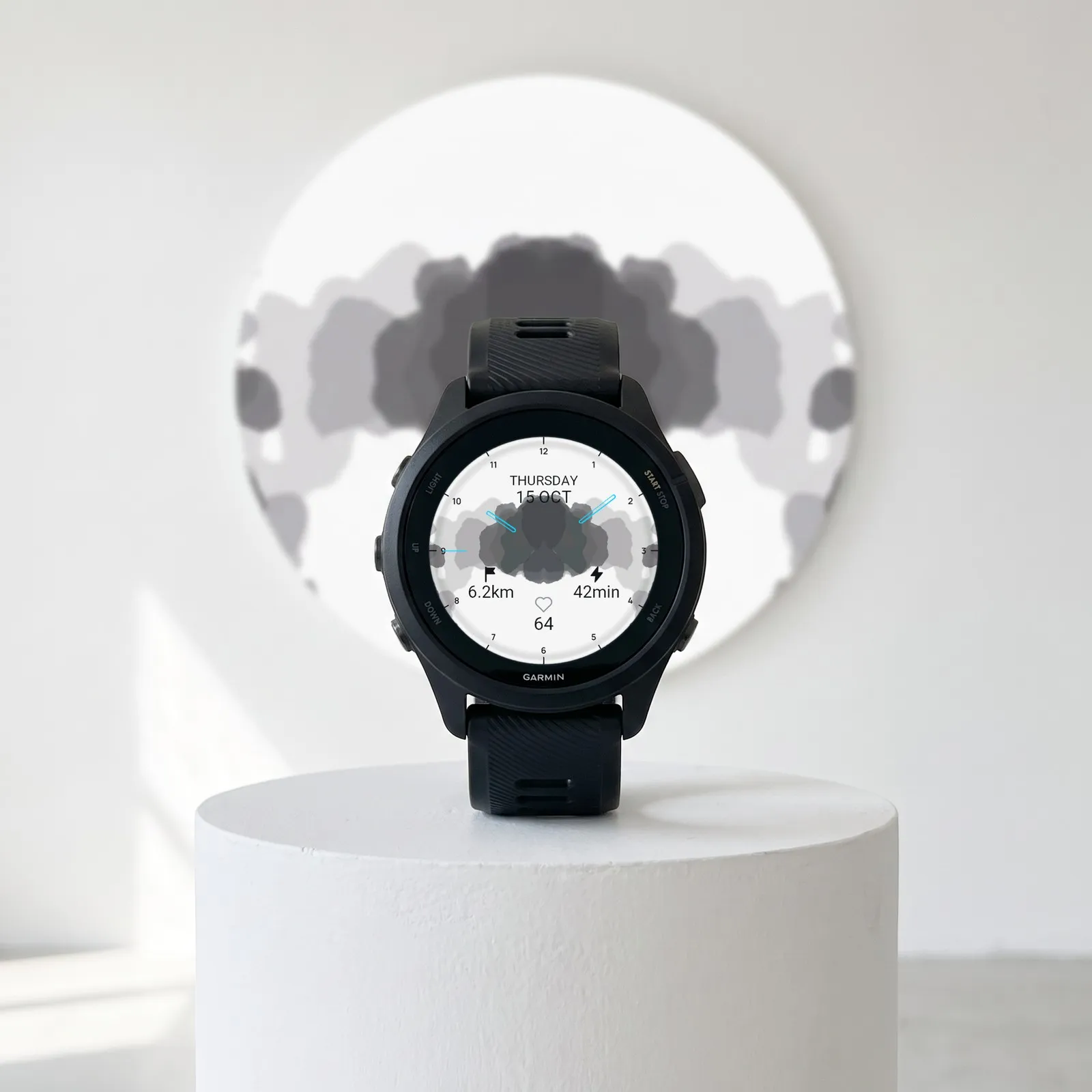 Ulm – analoges Garmin Watch Face mit Tintenklecksen