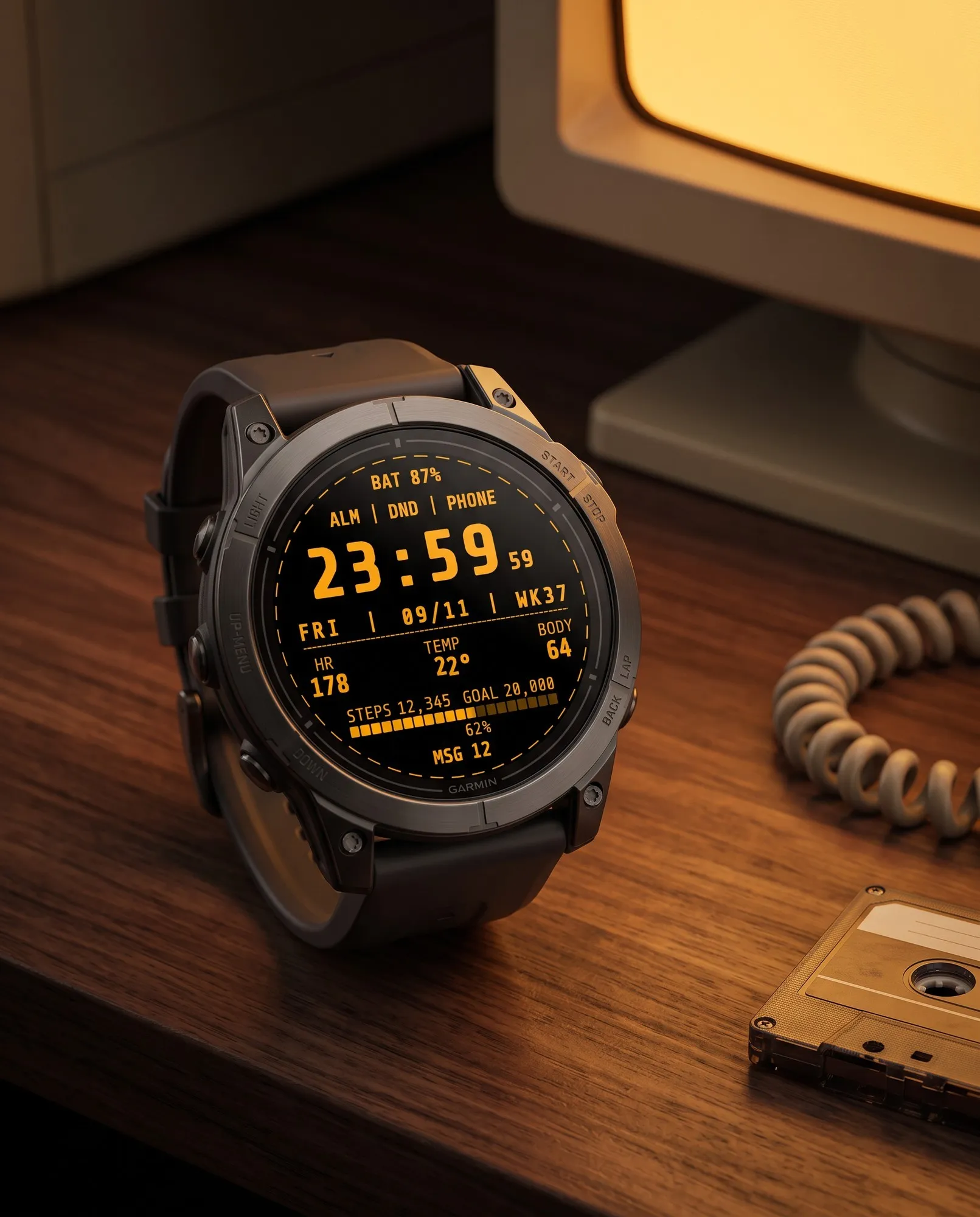 Terminal: Retro Digital Garmin Watch Face