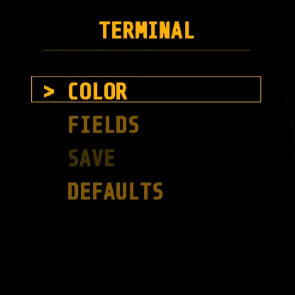 Terminal Garmin Watch Face – Settings on the watch