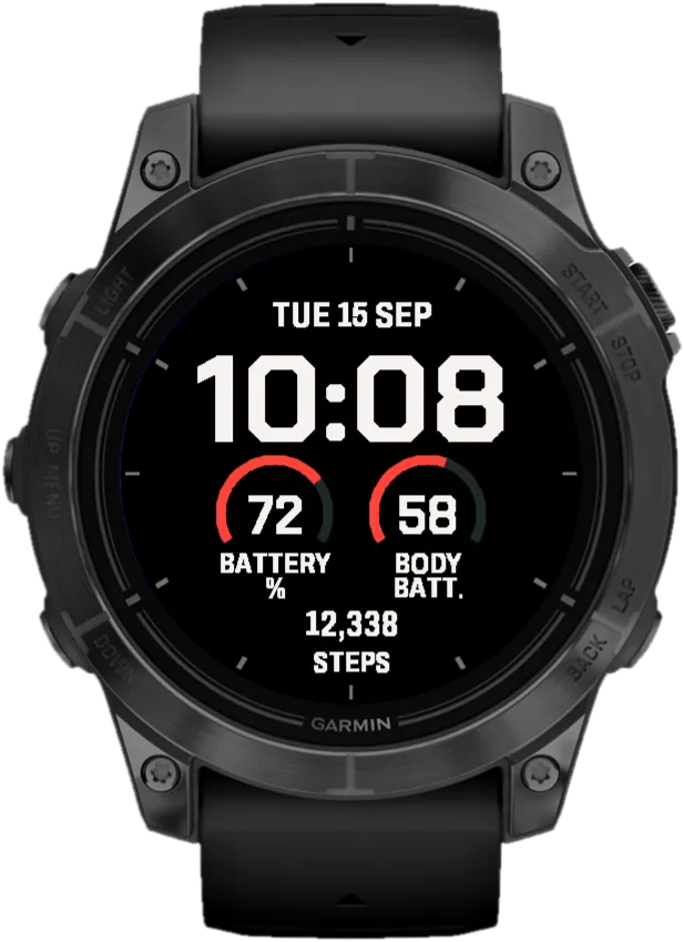 Fieldline – big digital, high-contrast Garmin watch face